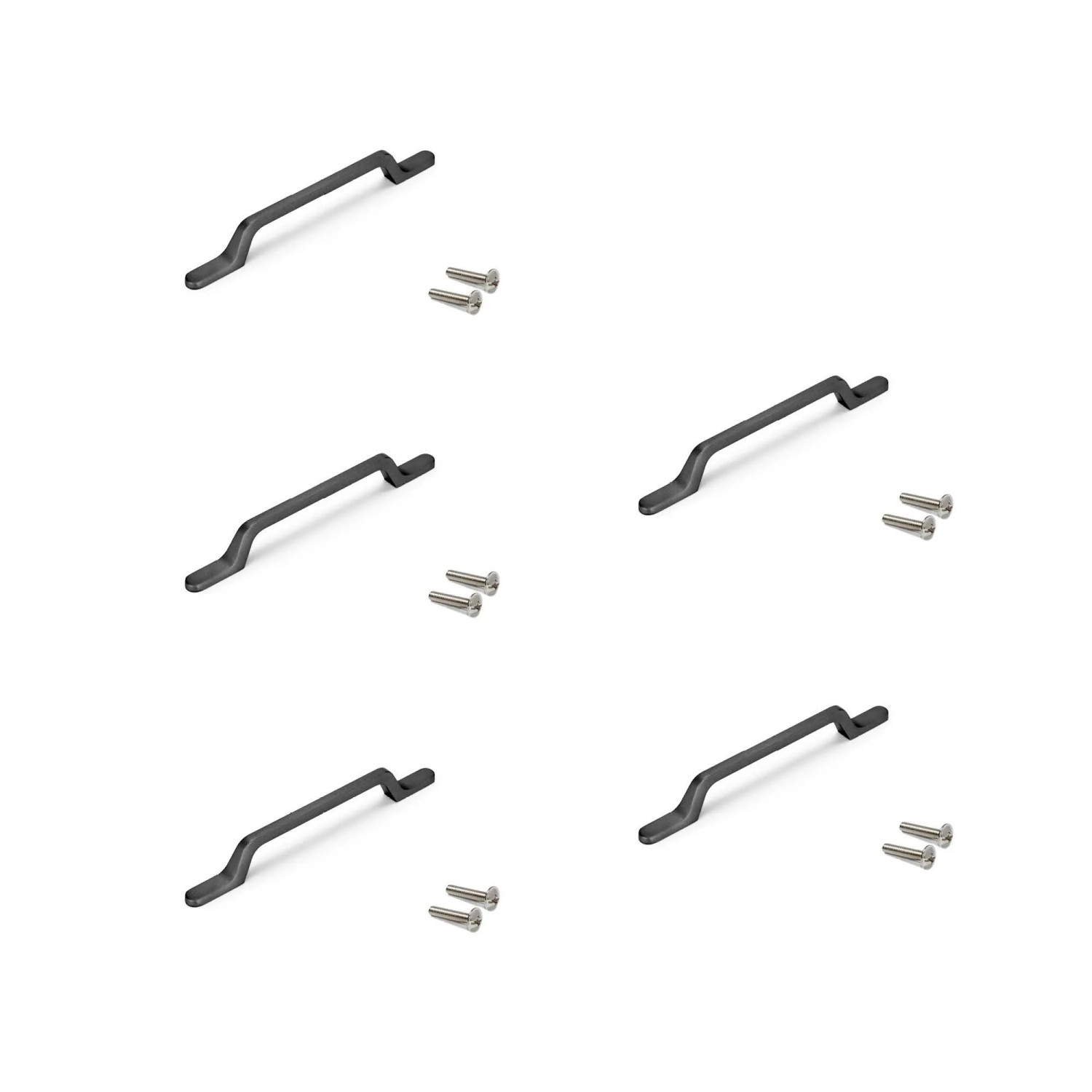 Emuca Lot von 5 Möbelgriffe Osaka L192 mm 128 mm Achsenabstand Aluminium Dunkelgrau