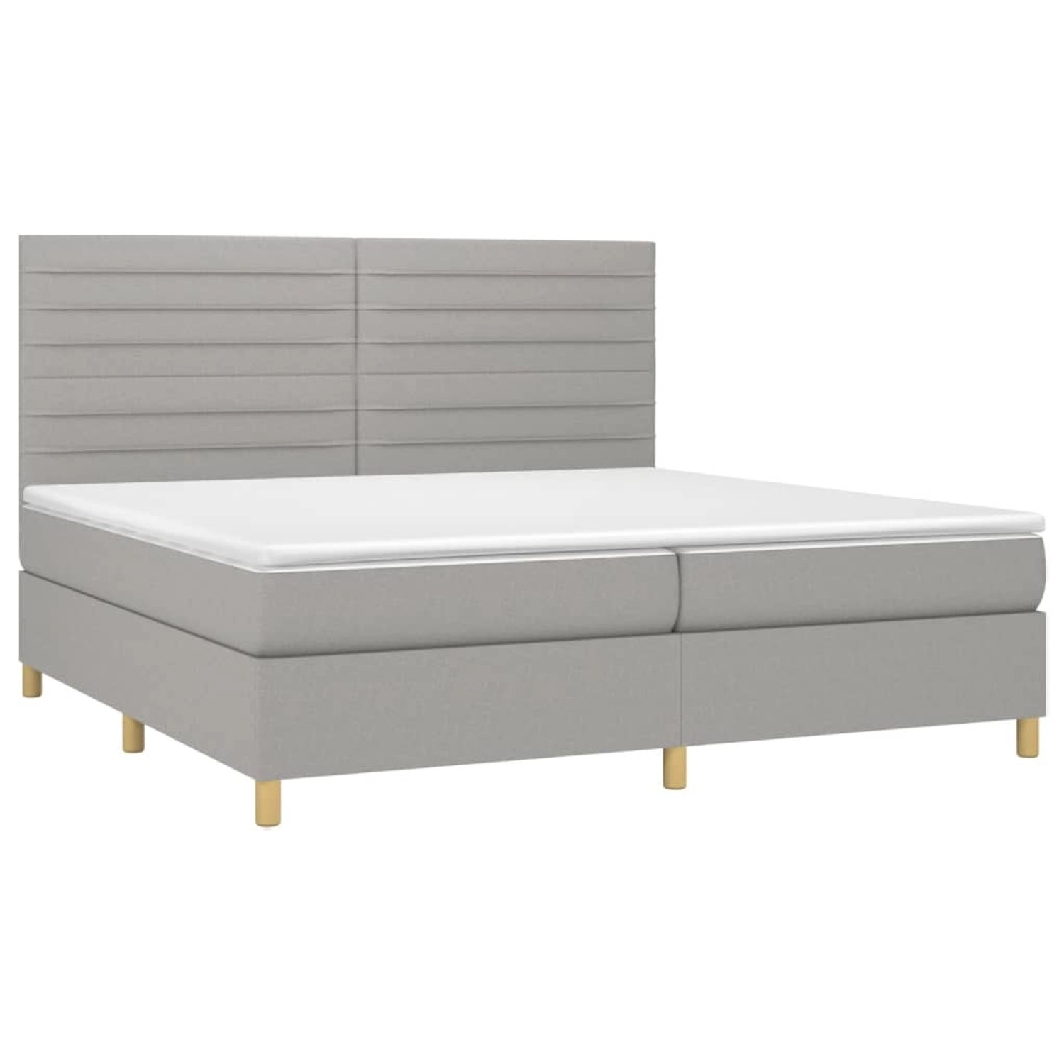 vidaXL Boxspringbett mit Matratze & LED Hellgrau 200x200 cm Stoff 3135541 günstig online kaufen