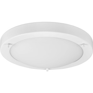 Weiße Trio Deckenleuchte Condus für Bad, runde Form, aus Metall und Glas.