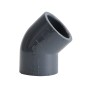 Setma PVC Winkel 45° für HT-Abflussrohre, grauer Kunststoff.