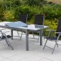 Merxx Gartenmöbel-Set Amalfi, 5-teilig, schwarz, mit Ausziehtisch (120/180x90 cm).