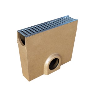 ACO Self Einlaufkasten 0,5 m mit Stegrost, Polymerbeton, Entwässerungsrinne für Hof und Garten.