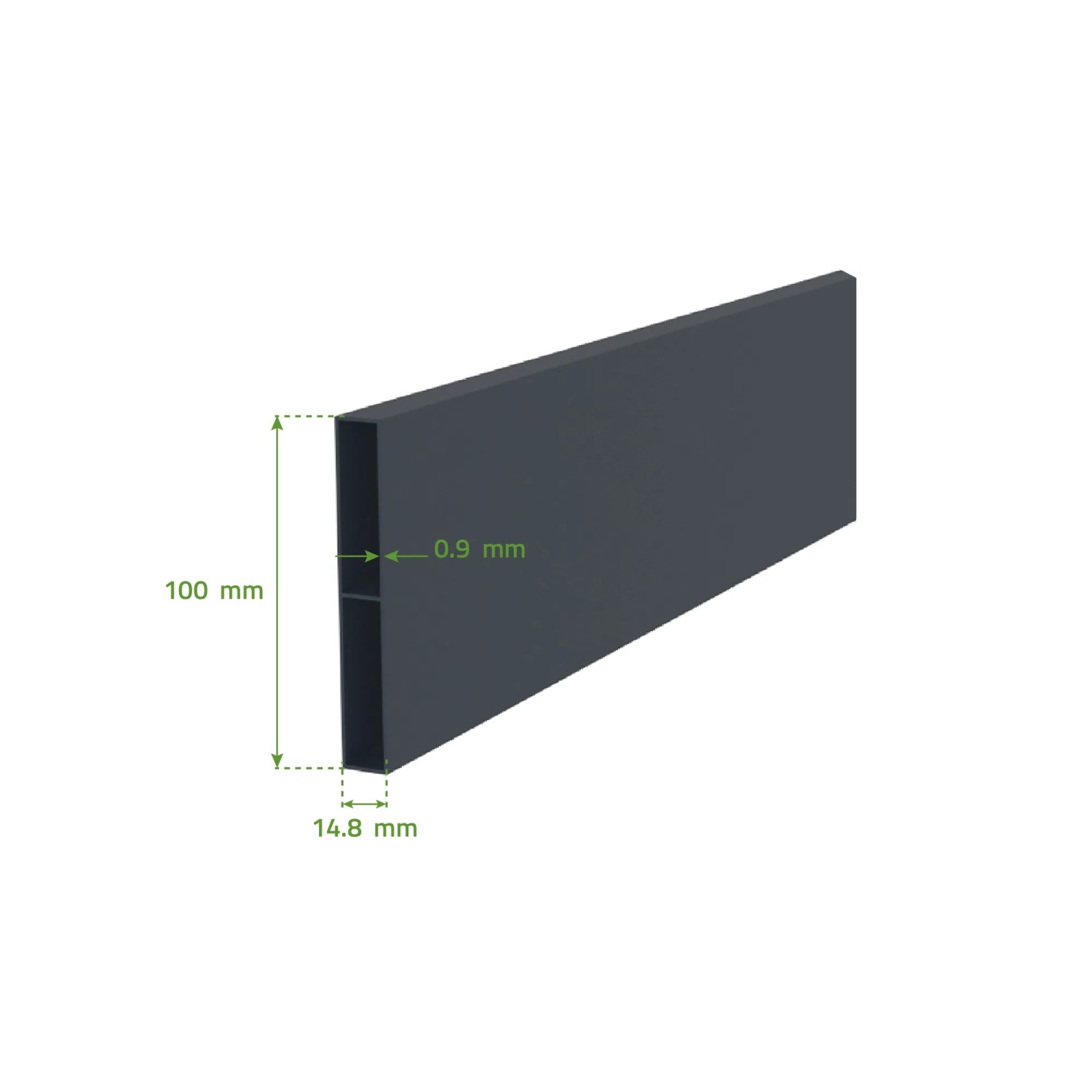 Detailansicht eines grauen Torpfostens (Casanoov Eifel) mit Maßangaben.