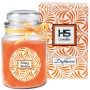 HS Candle Duftkerze im Glas mit Honigmelonen-Duft, verziert mit Schleife.