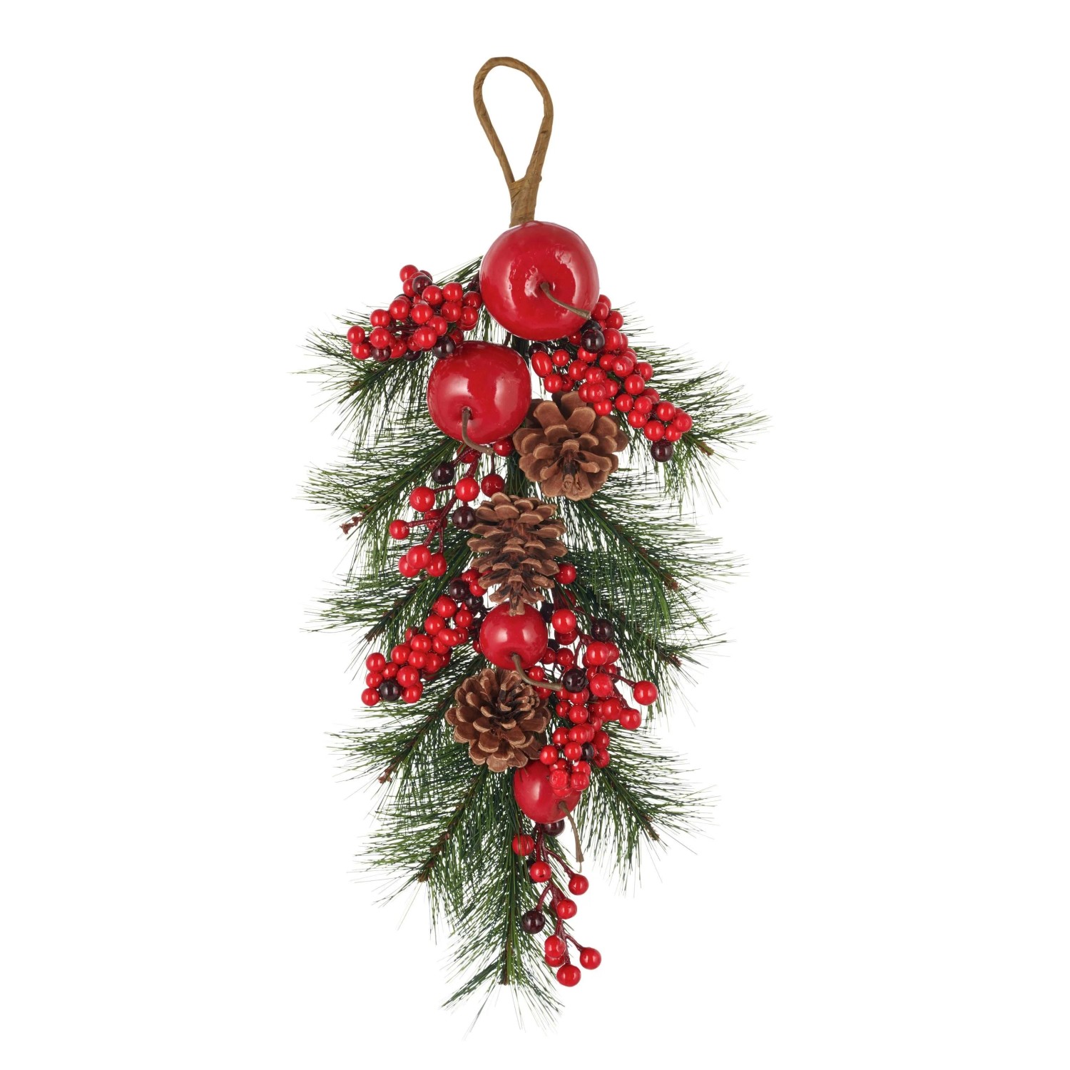 Mömax Kunstpflanze Türhänger I Grün/Rot/Braun ca. 47 cm