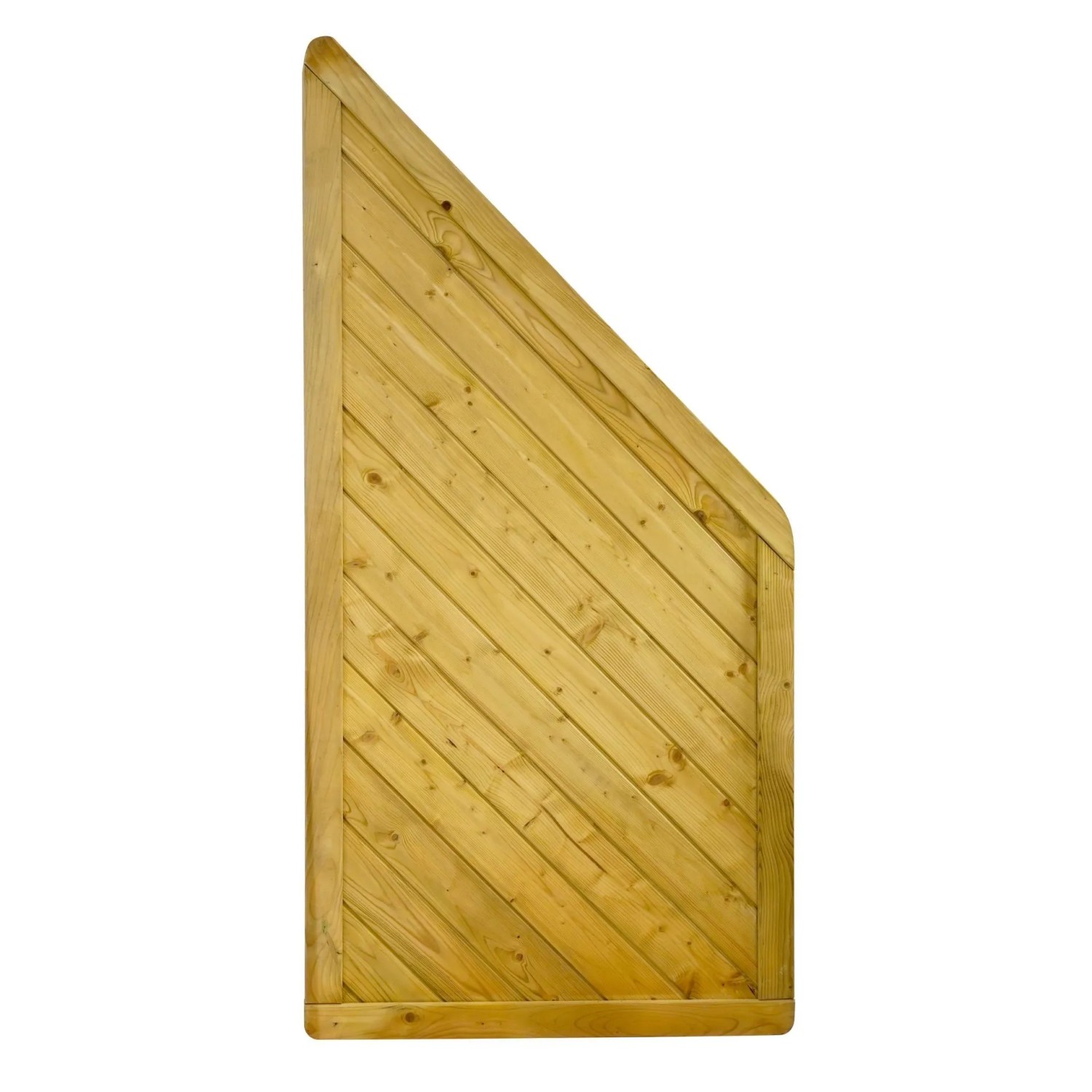 GartenLand Dichtzaun INNSBRUCK Abgeschrägt  90x180 cm Holzzaun Fichte PEFC KDI Grün 38x68 mm Rahmen