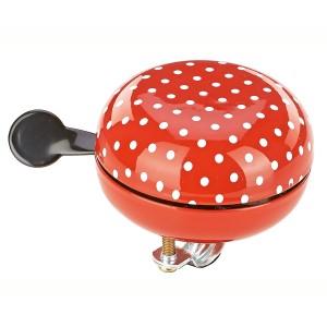 Prophete Fahrradklingel Ding-Dong, rote Glocke mit weißen Punkten.