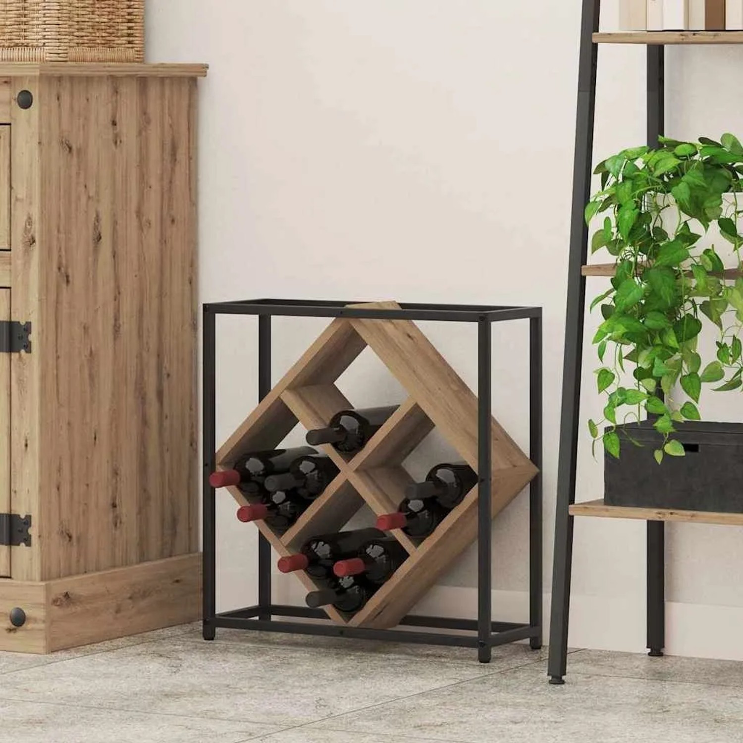 vidaXL Weinregal Artisan-Eiche 51 x 18 x 52,5 cm Holzwerkstoff 868224_2