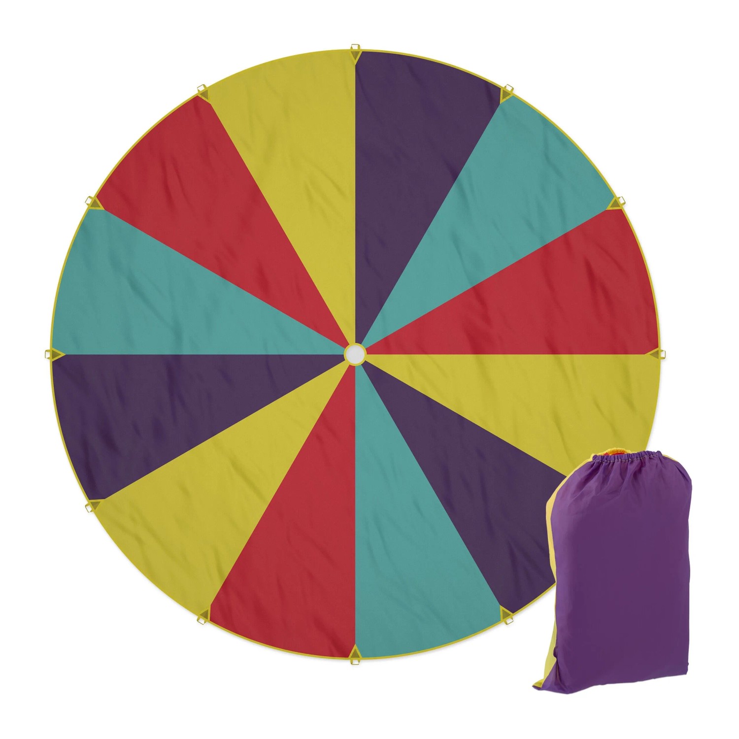 Relaxdays Schwungtuch Polyester Bunt mit Tasche für 12 Spieler ø 6 m 1,5 kg