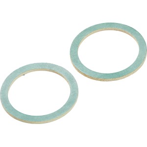 Zwei Fiberdichtungen, Ø 30/38 mm, für Sanitärinstallationen.