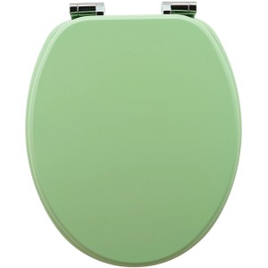 Sanfino WC-Sitz Mint Green, Toilettendeckel aus Holz mit Absenkautomatik.