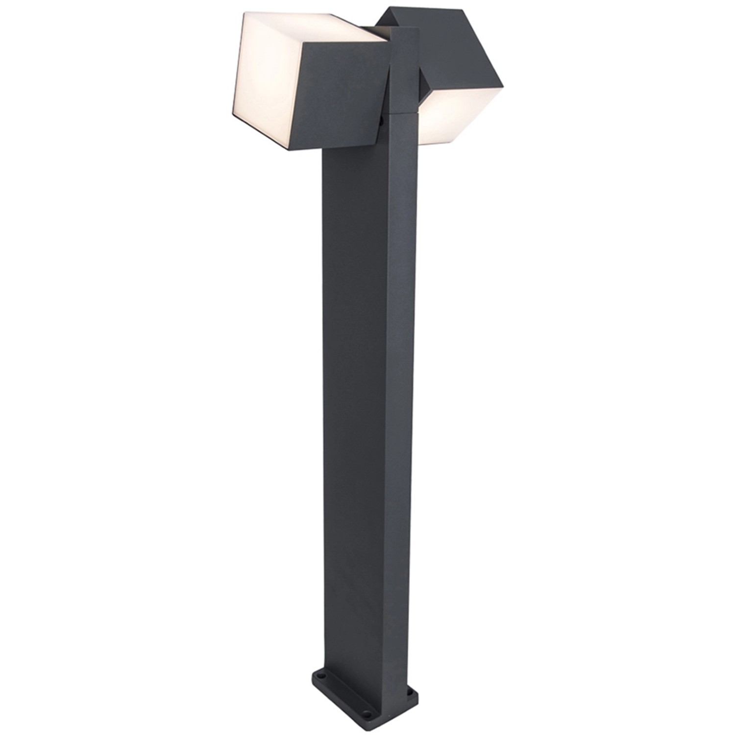 Lutec LED-Wegeleuchte Cuba 2-flammig 4000K Anthrazit 75 cm x 23,7 cm x 11 cm