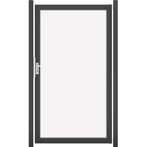 GroJaAmbiente Tor Klarglas mit Rahmen in DB703 für Sichtschutzzäune.