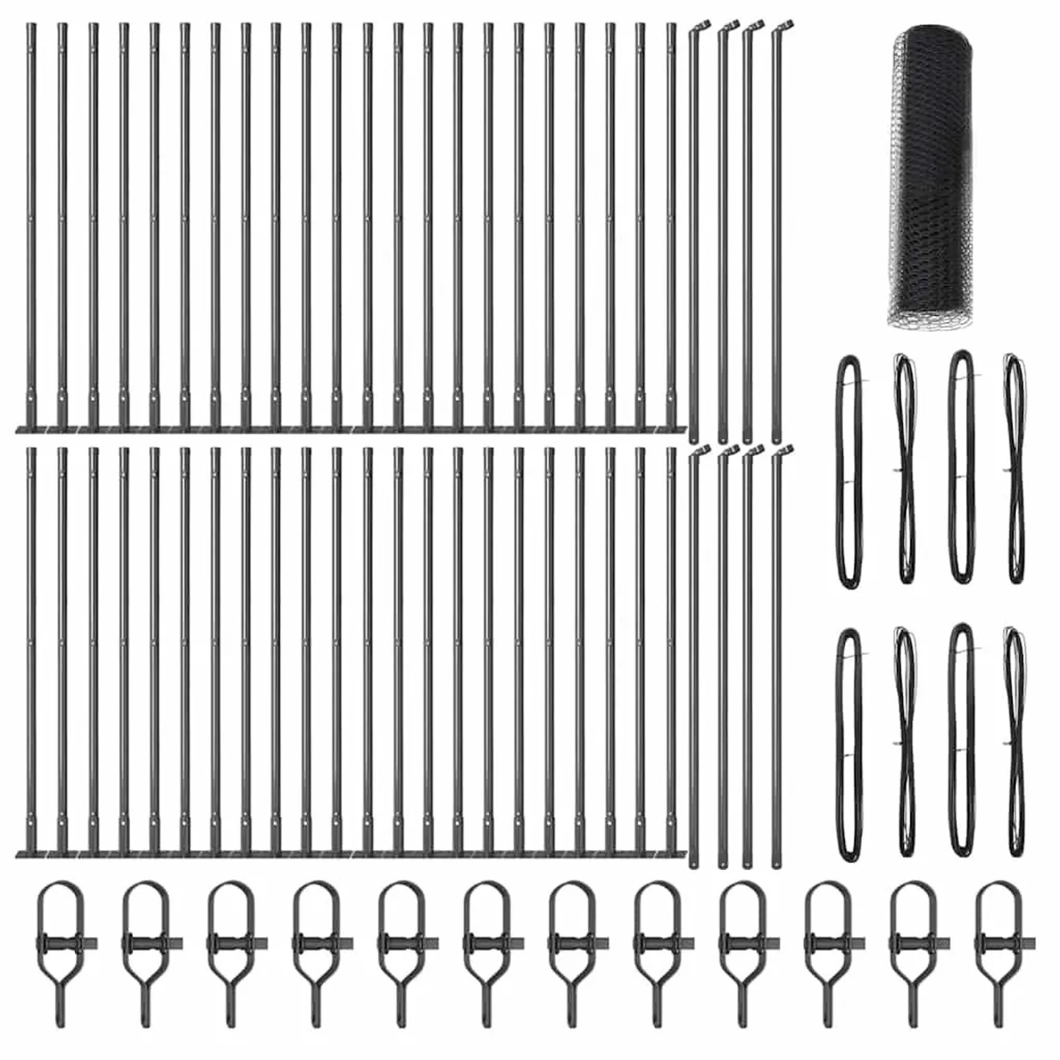 vidaXL Zaunpfosten Grau 100 x 0,4 m 13 mm Maschenweite Stahl und PVC 335371 günstig online kaufen