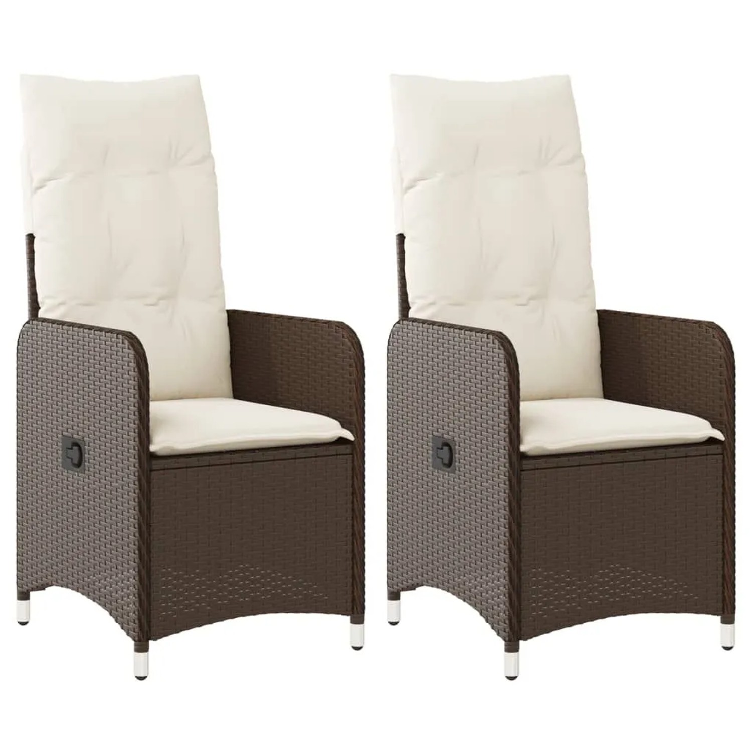 vidaXL Gartensessel mit Kissen 2 Stk Verstellbar Braun Poly Rattan 365686 günstig online kaufen