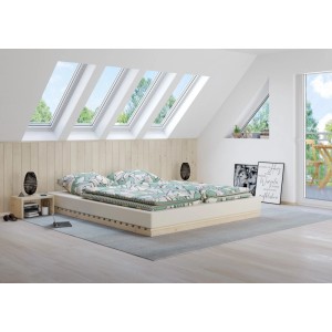 Erst-Holz Niederflurbett Metallfrei 160 x 200 cm Futon Fichte Unbehandelt Modell 97 ohne Zubehör