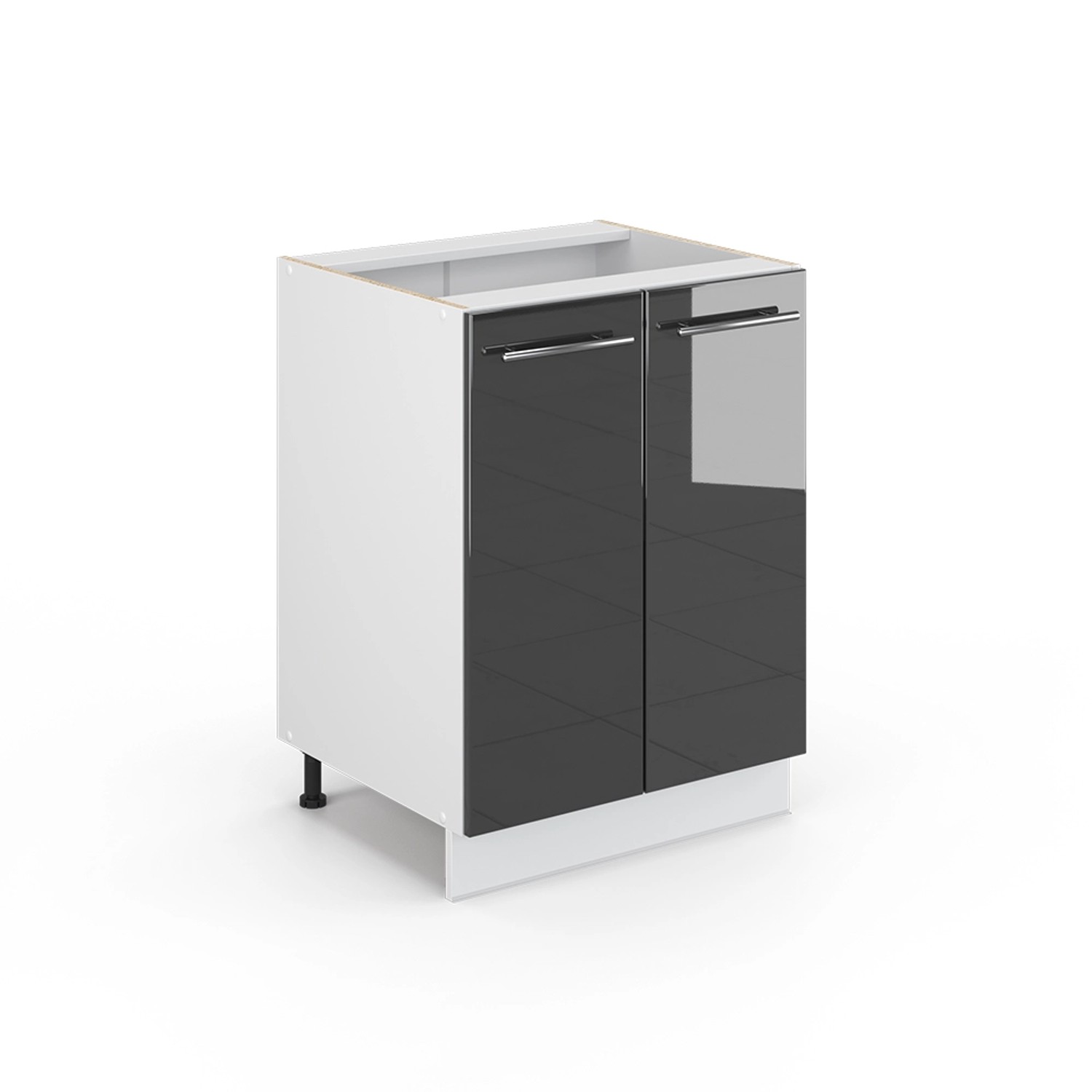 Vicco Midischrank Fame-Line Anthrazit Hochglanz/Weiß 60 x 82 cm ohne Arbeitsplatte