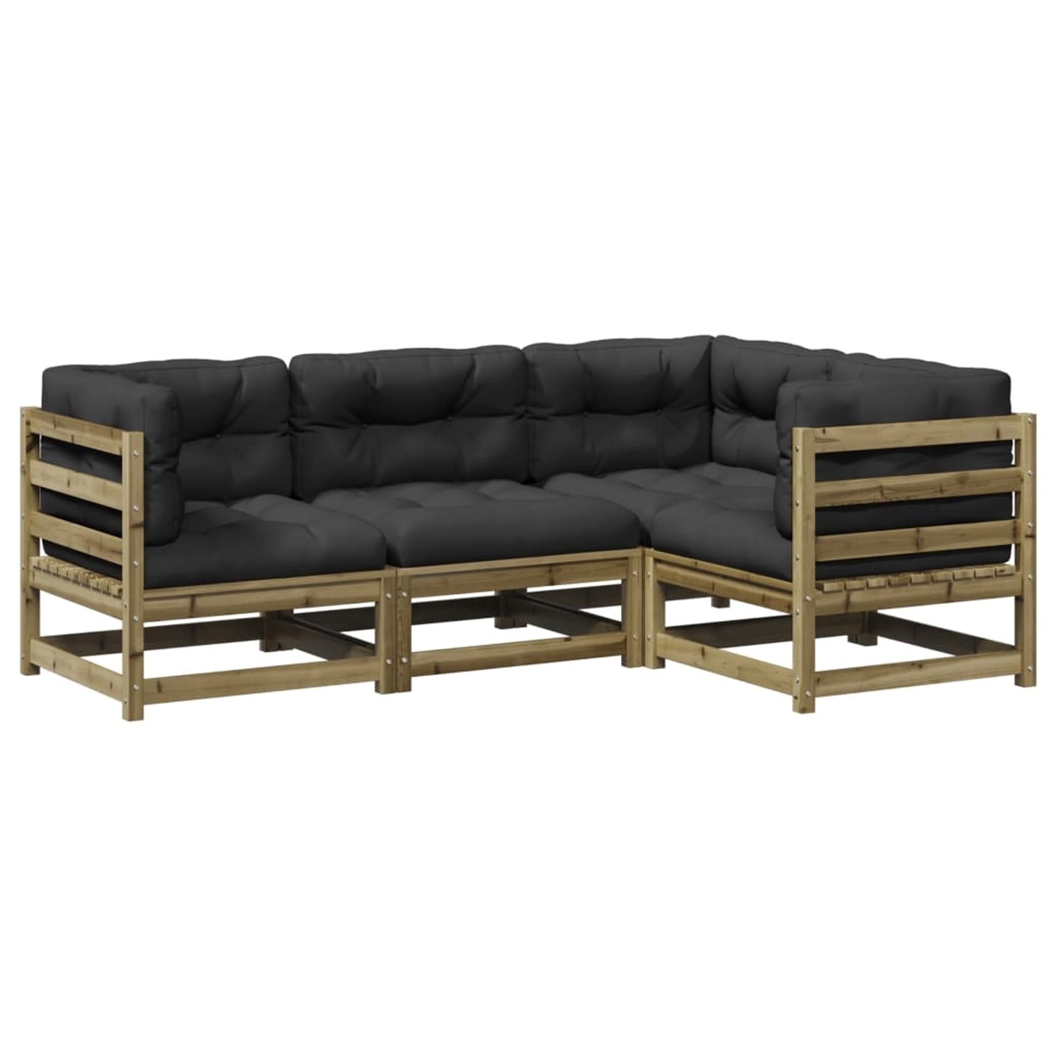 vidaXL 4-Tlg Garten-Sofagarnitur mit Kissen Kiefernholz Imprägniert 3299415 günstig online kaufen