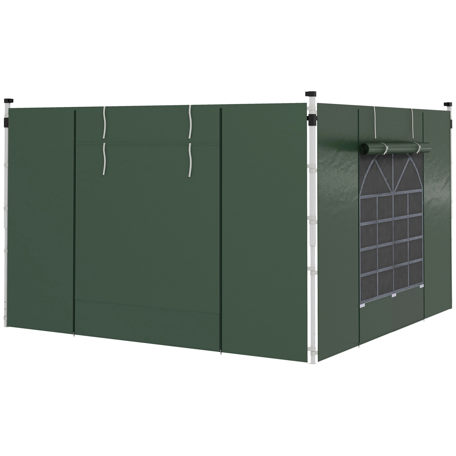 Outsunny Vordach-Seitenwände Polyester  Seitenwand mit Fenster 295B x 195H cm
