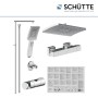Schütte Überkopf-Brauseset Trento mit Thermostatarmatur, Chrom-Duschkopf und Handbrause.