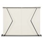 Beige Gelenkarmmarkise 250x200 cm für Balkon und Terrasse, mit schwarzem Gestell.