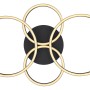 Moderne LED-Deckenleuchte Kendy in Schwarz mit verschlungenen Ringen, 65,5 cm lang.