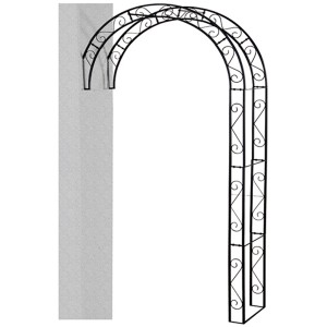 Schwarzer Siena Garden Halb-Rosenbogen Cambridge, 130x35x245 cm, Rankhilfe für Kletterpflanzen.