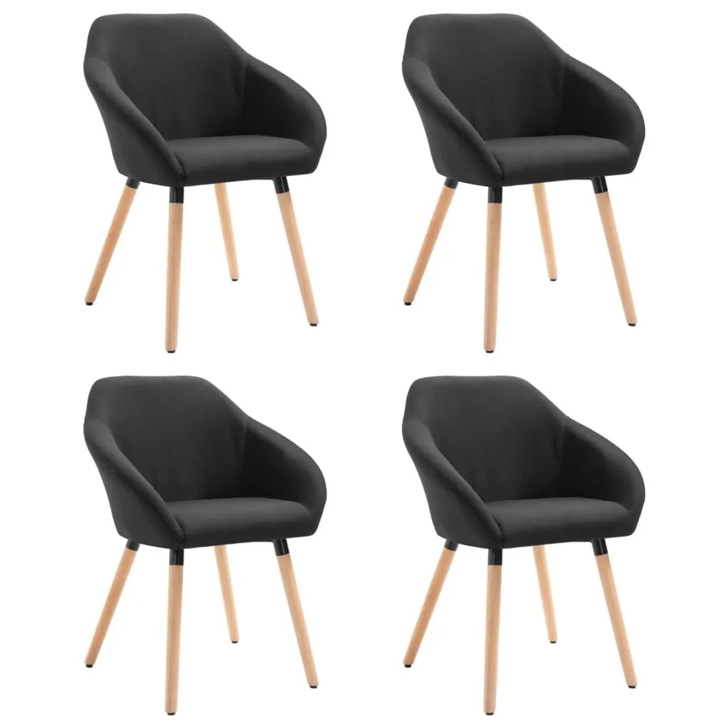 vidaXL Esszimmerstühle 4 Stk Schwarz Stoff 278413