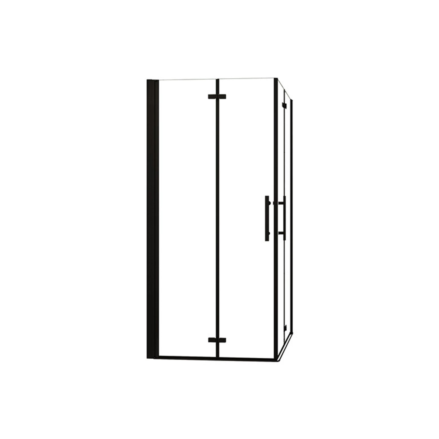 Duschparadies Duschkabine 90x90cm Duschabtrennung Duschtür Höhe 195cm Falttür 6mm Nano Glas Dusche Eckeinstieg Milchglas...