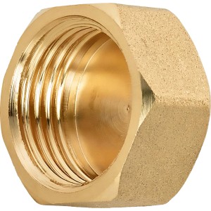 Messing Gewinde-Kappe 18,6 mm (Rp 1/2) zum Verschließen von Rohren in Heizungs- und Wasserinstallationen.