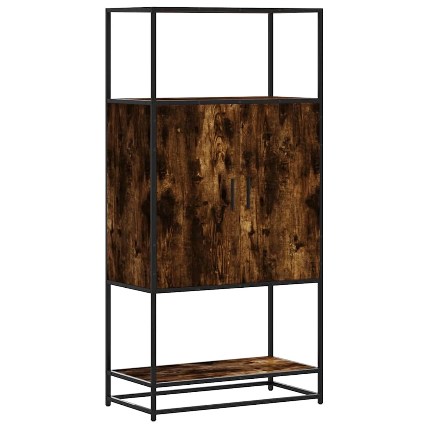 vidaXL Highboard Räuchereiche 68x35x139 cm Holzwerkstoff und Metall 849041 günstig online kaufen