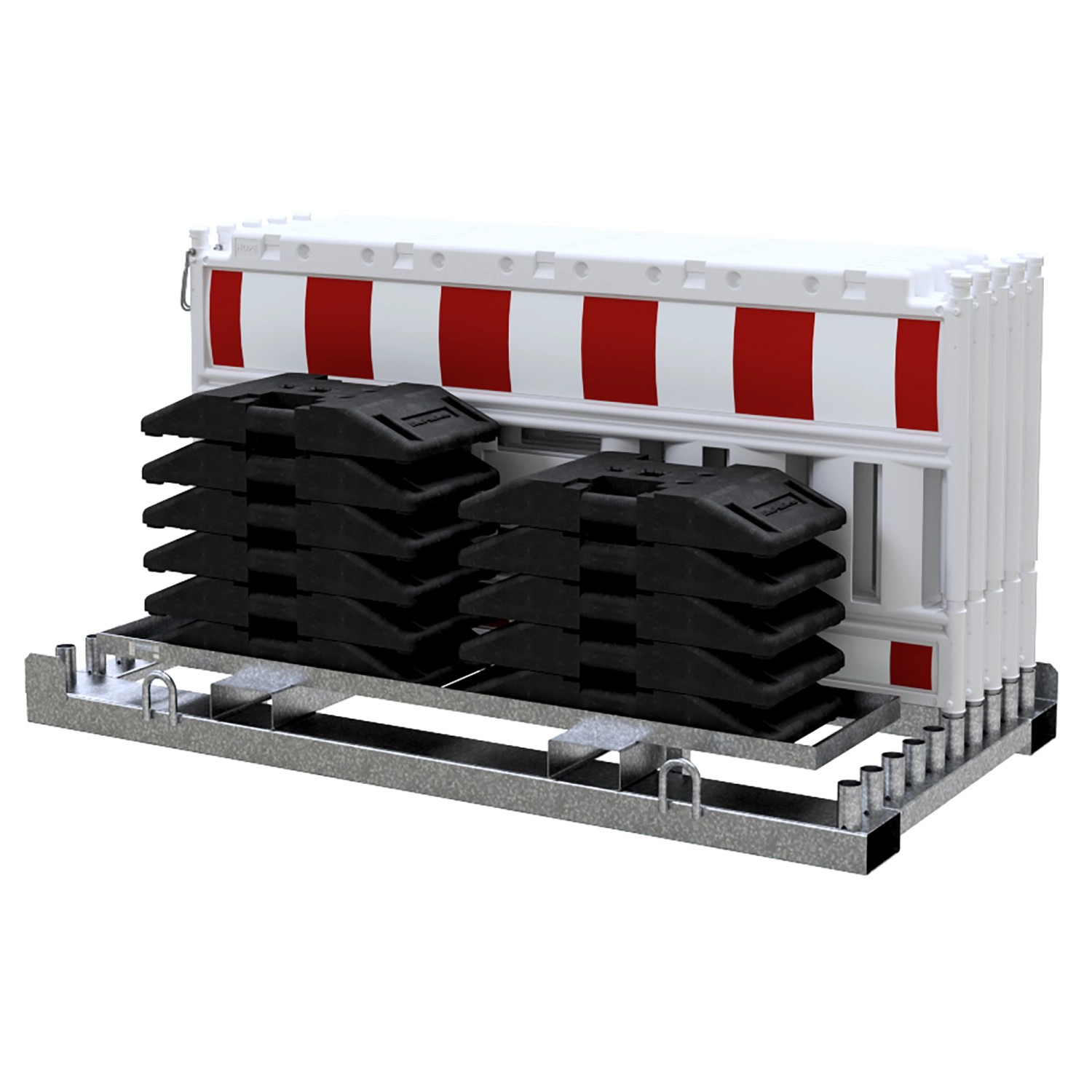 Schake Set-Absperrschranken Traverse Ohne Adapter RA1/A Weiß-Rot 10 Stück