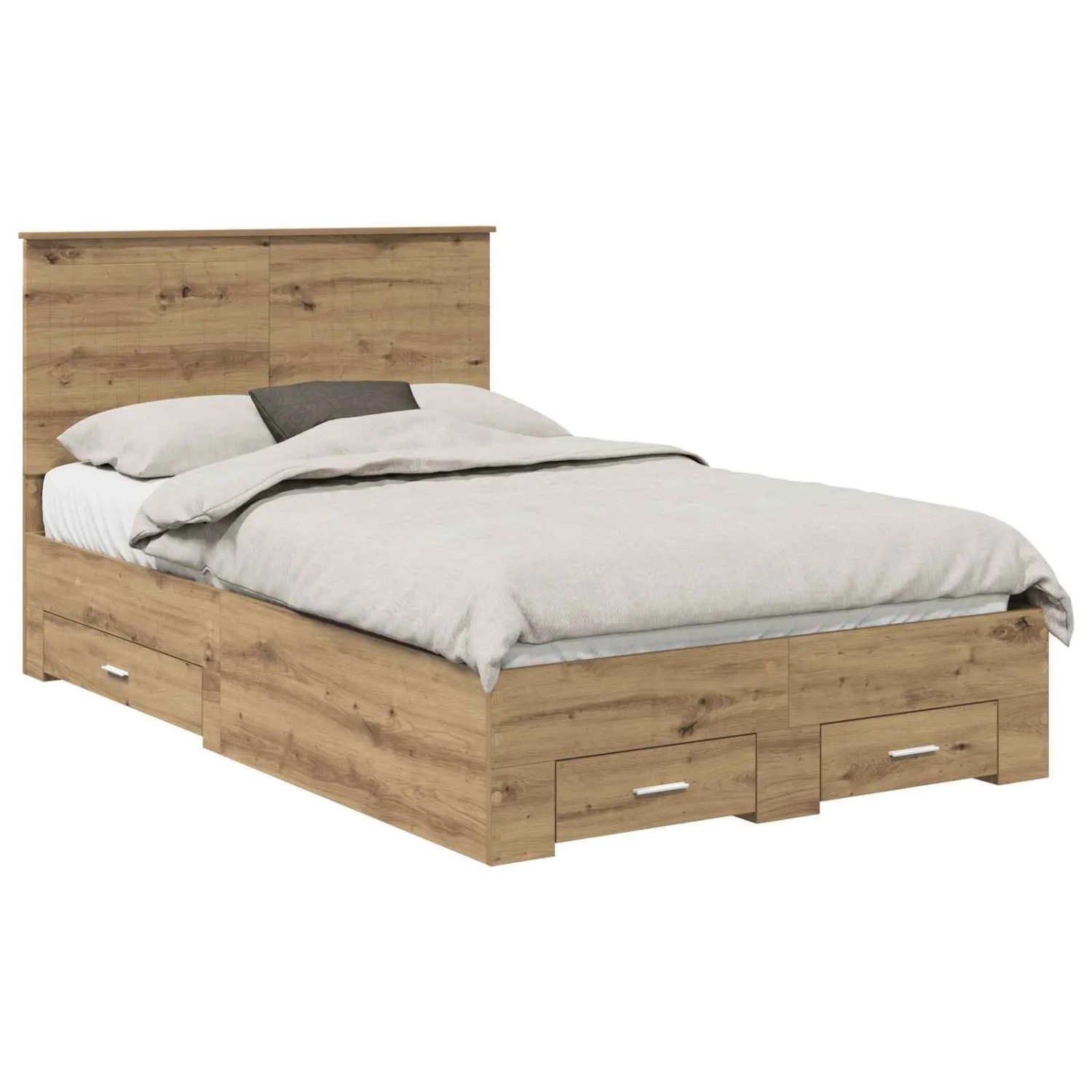 vidaXL Bettrahmen Artisan-Eiche 120 x 190 cm Holzwerkstoff 3411340