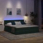 vidaXL Bett mit LED-Lichtleisten Dunkelgrün 200 x 200 cm Samt 3371618_6