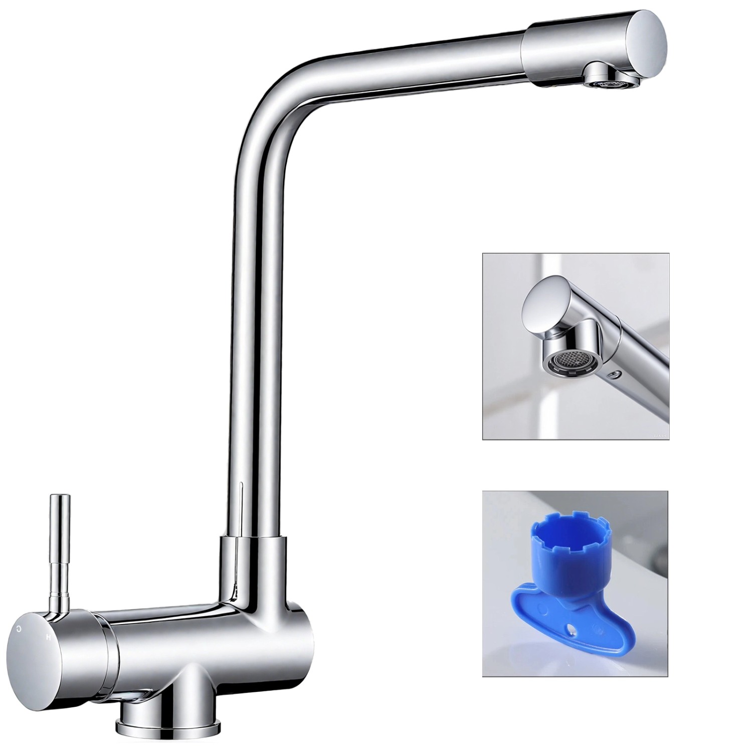 AICA Wasserhahn Faltbare 360° Drehbare Chrom Küchenarmatur 304 Edelstahl Ho günstig online kaufen