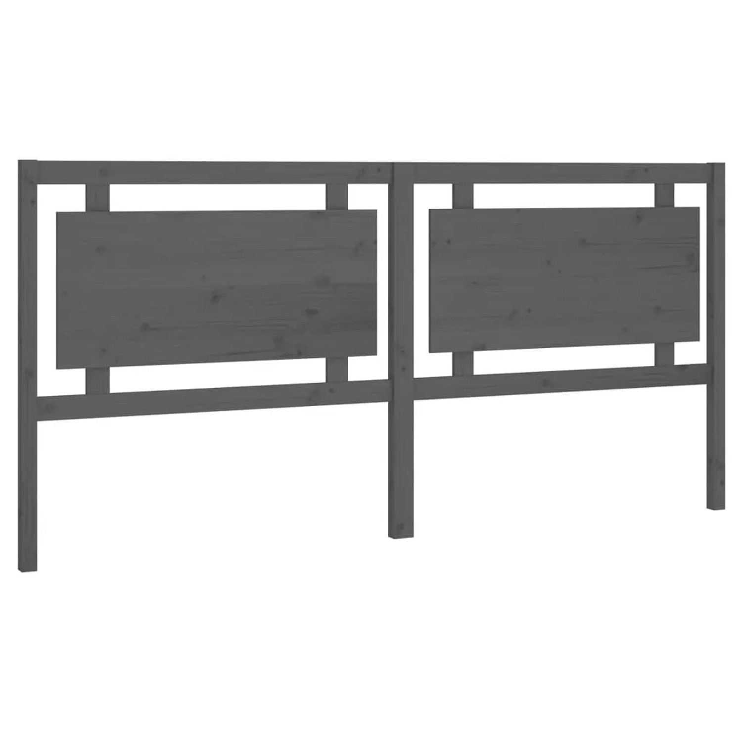 vidaXL Kopfteil Grau 205,5x4x100 cm Massivholz Kiefer 817962