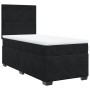 Schwarzes vidaXL Boxspringbett (80x200 cm) mit Matratze und Samtbezug.