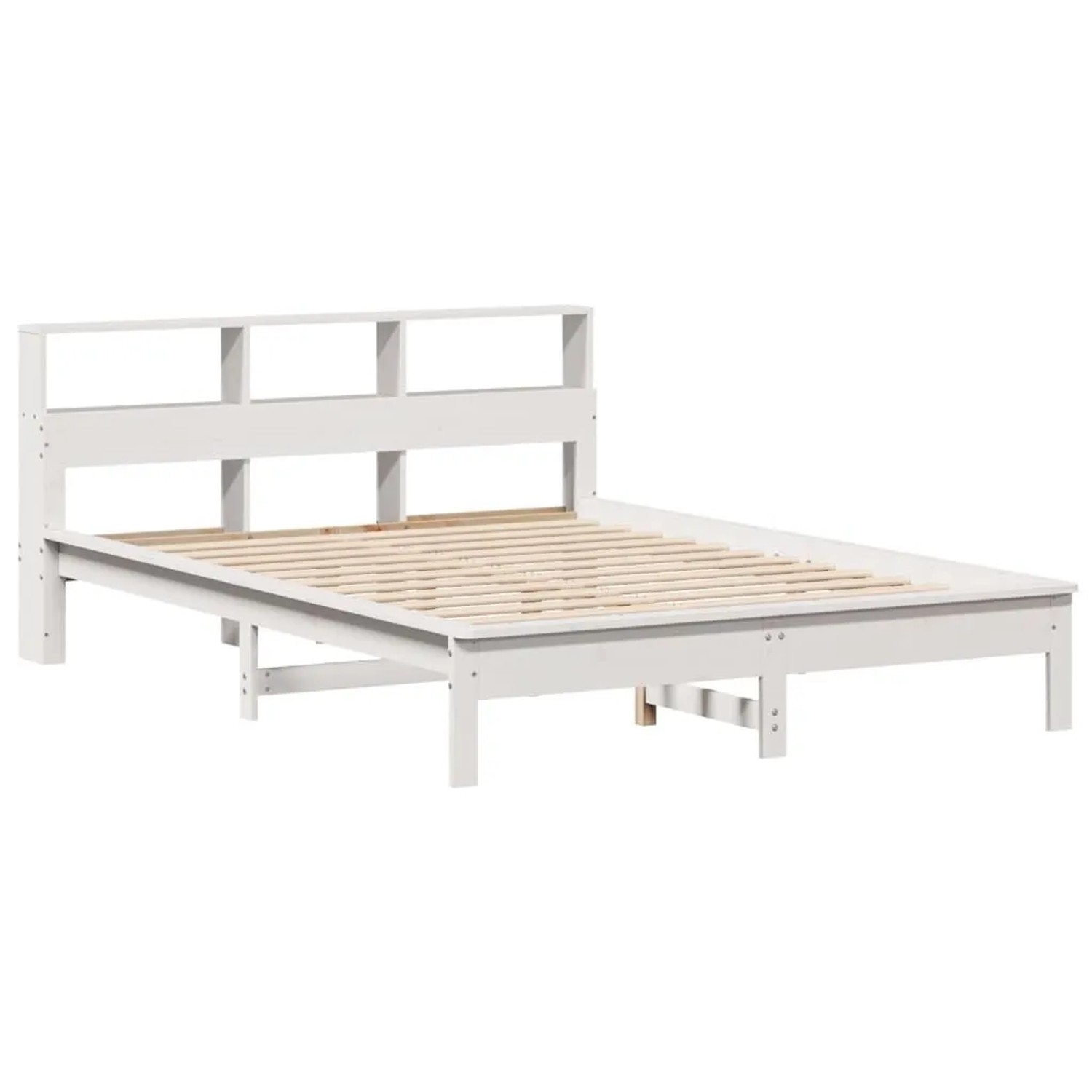 vidaXL Massivholzbett ohne Matratze Weiß 135x190 cm Kiefernholz 3309744 günstig online kaufen