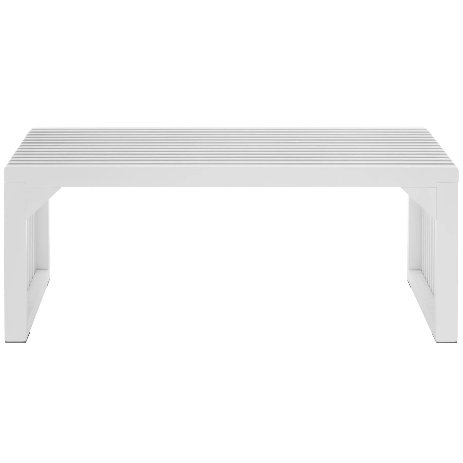 Tectake Sitzbank Ribb Lamellenoptik  104 x 35 x 43 cm Lackierter Bambus 104 x 35 x 43 cm 35 x 104 x 43 cm Weiß
