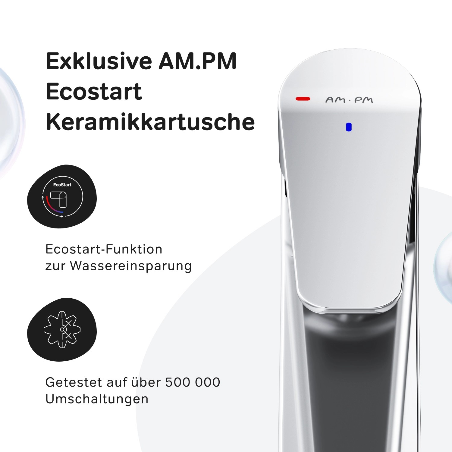 AM.PM Einhebel Waschtischarmatur Hit Wasserhahn Bad aus Messing FTA02800 Chrom_5