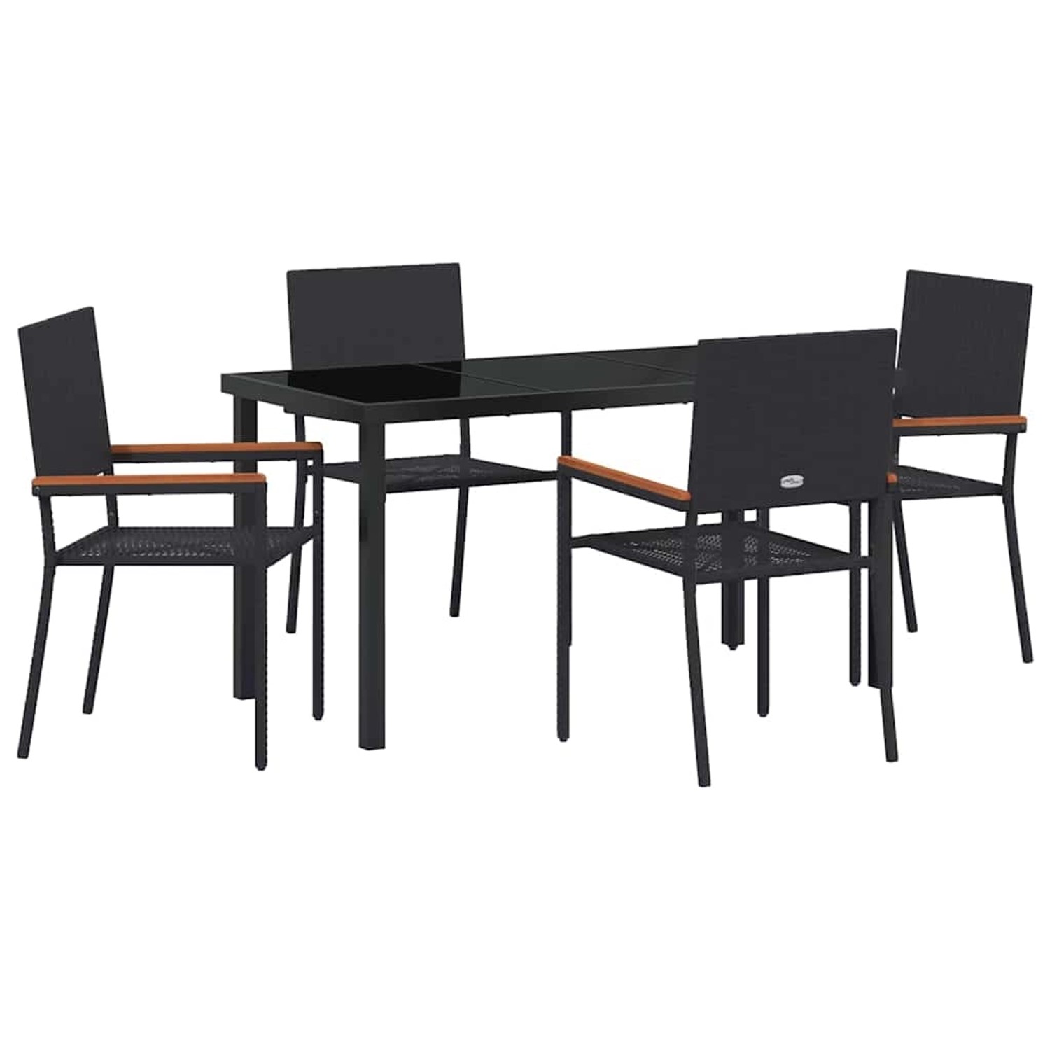 vidaXL Garten Essgruppe 5-Tlg Schwarz Poly Rattan 3379704 günstig online kaufen
