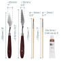 Artina Milano Malset: 2 Spachtel, 2 Pinsel, 1 Acrylfarbe (12ml), Größenangaben.