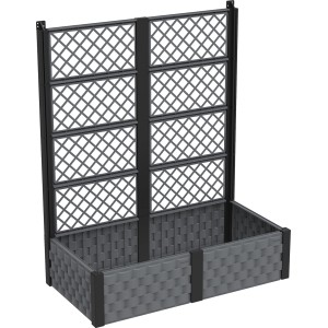 Anthrazit Rankkasten mit Gitter von Duramax, 110x131x55 cm, ideal für Garten, Balkon oder Terrasse.