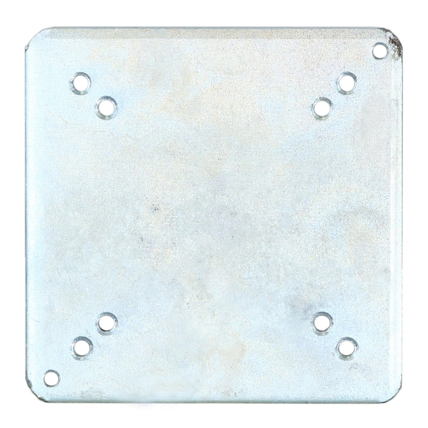 Montageplatte des Schneider Universal-Bodendübels für Ampelschirme, verzinkt, mit Bohrlöchern.