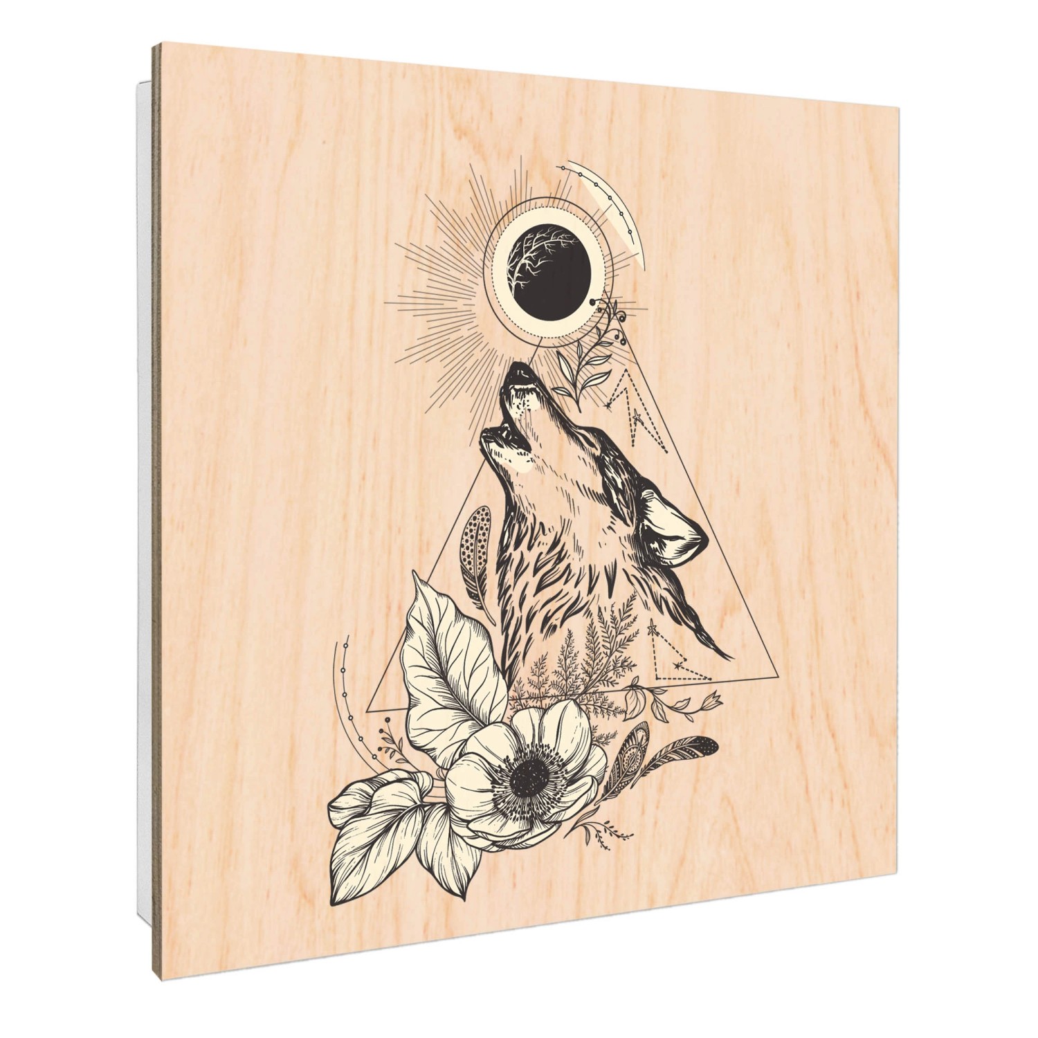 Banjado Großer Schlüsselbox Holz 30x30cm Weiß Scharnier Rechts 50 Haken Sch günstig online kaufen