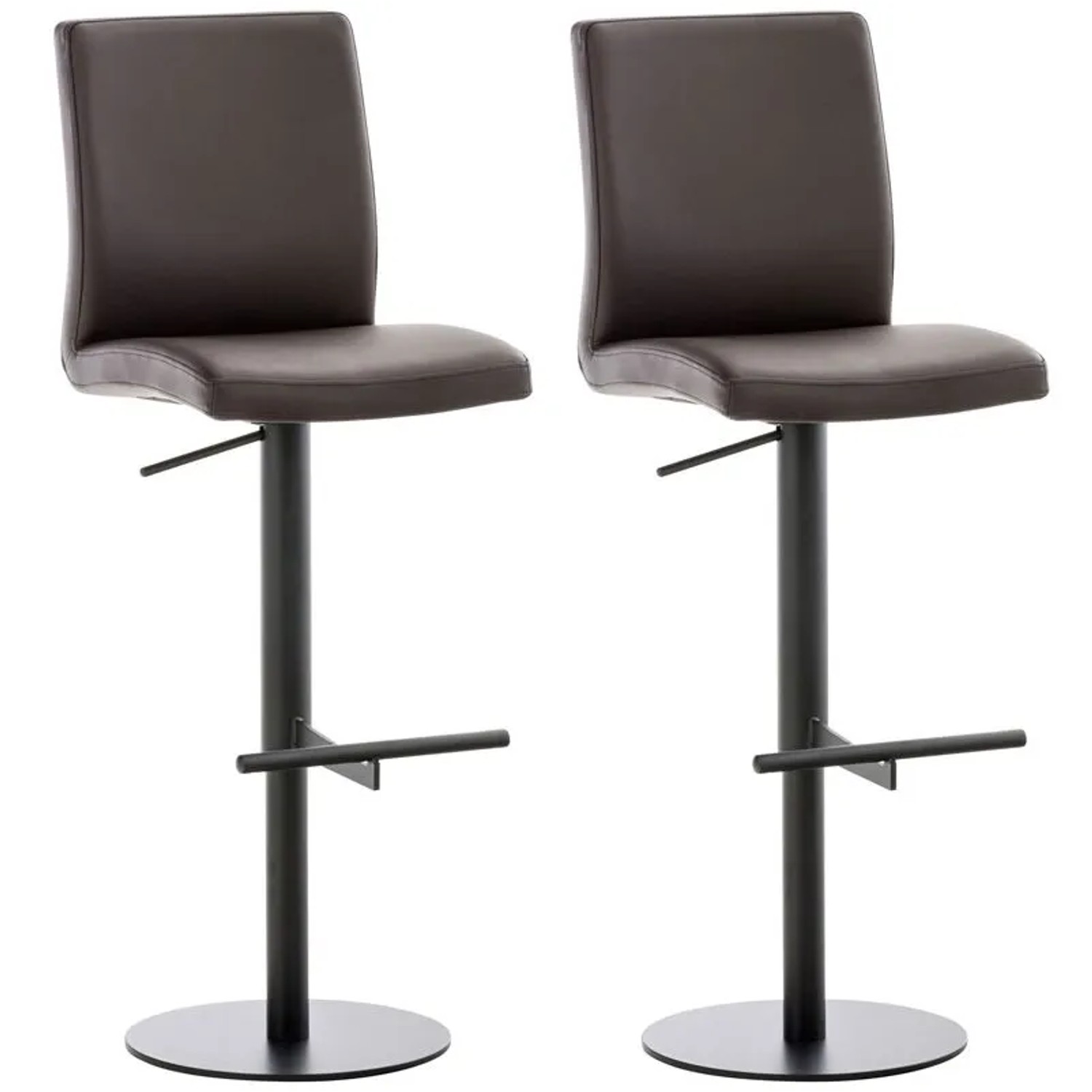 CLP 2er Set Barhocker Cadiz Kunstlederbezug Braun/Schwarz