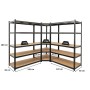PROREGAL Mega Deal: Eckregal & 2 Schwerlastregale Taurus, 180x210x60cm, schwarz. Kellerregal/Garagenregal.