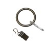 Gardinia Gardinenringe Europa, 10er-Pack, Silber-Satin, für 19 mm Stangen, mit Klammer und Haken.