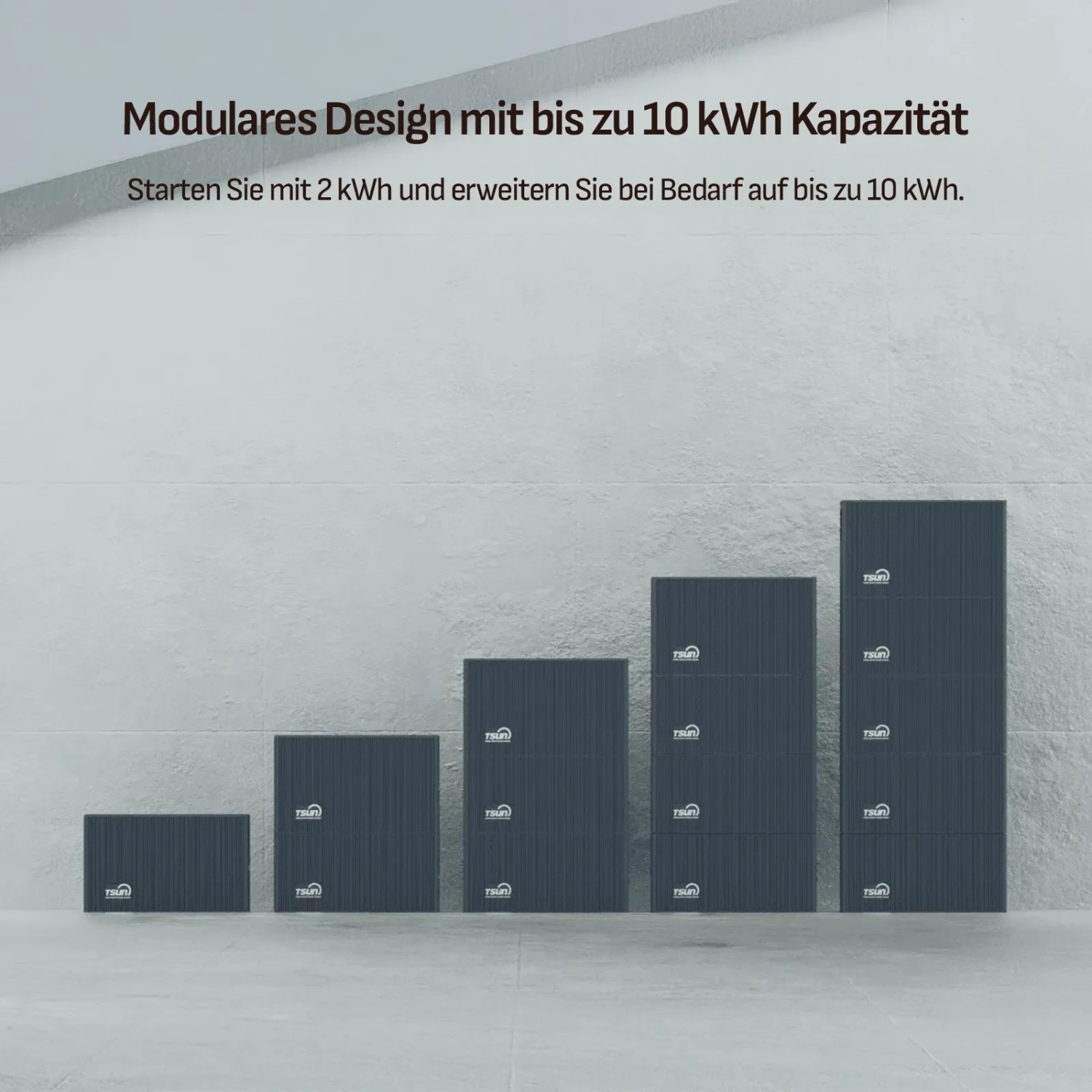 SUNNIVA Balkonkraftwerk Solarspeicher: Modulares System von 2 bis 10 kWh.