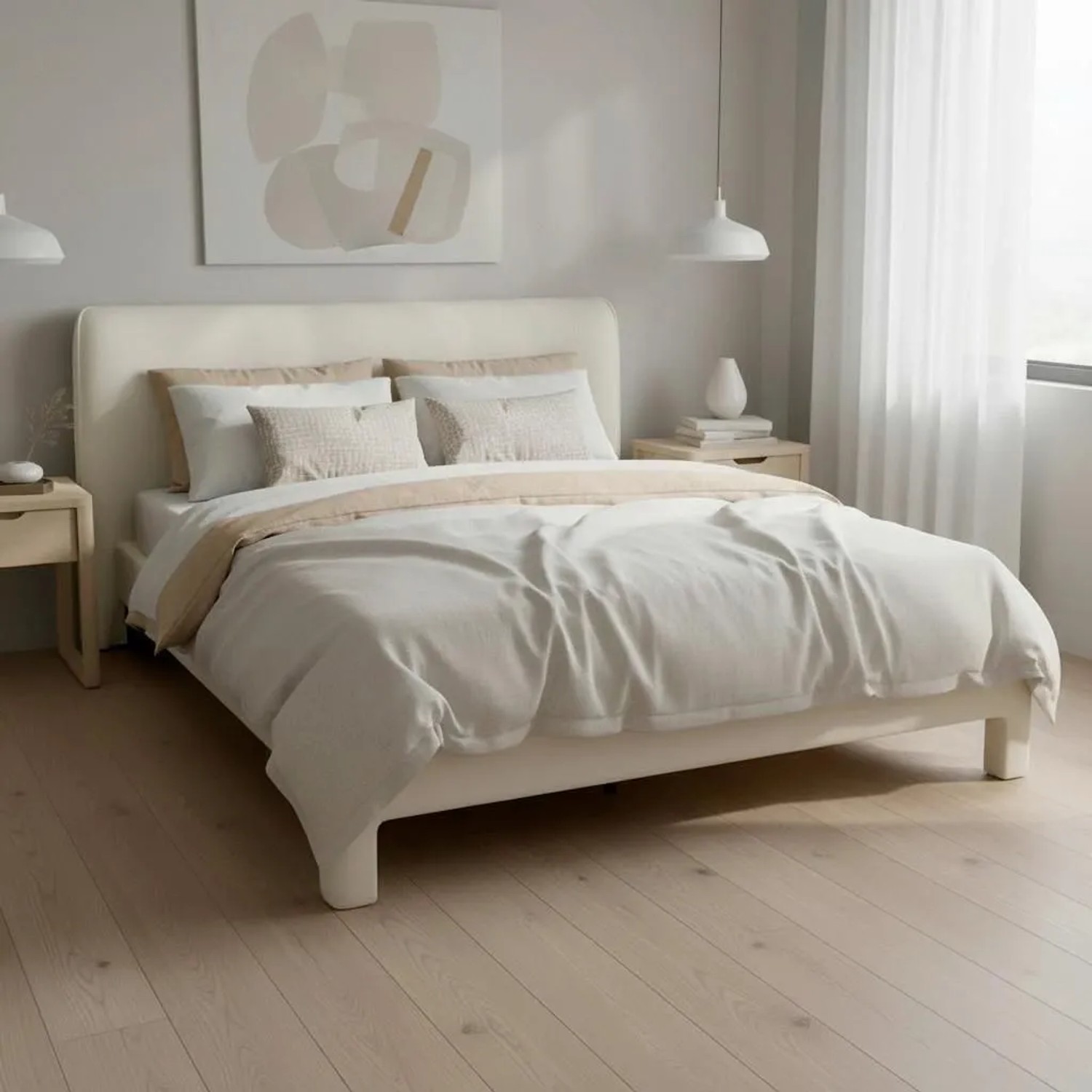 Bessagi Home Polsterbett Valion Elfenbein ca. 160x200 cm